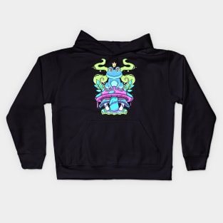 Frogs And Mushrooms Frog Aesthetic Frog Prince Fungi Frog Kids Hoodie